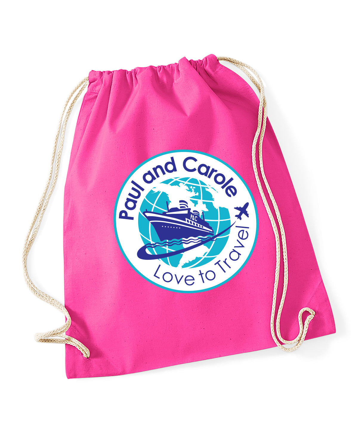 Lightweight Drawstring Gymsack - Hot Pink